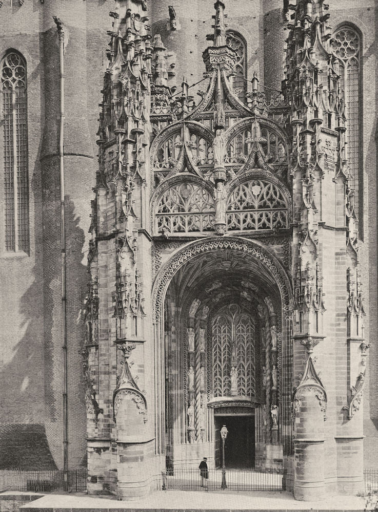 TARN. Albi- Cathédrale. porche 1903 old antique vintage print picture